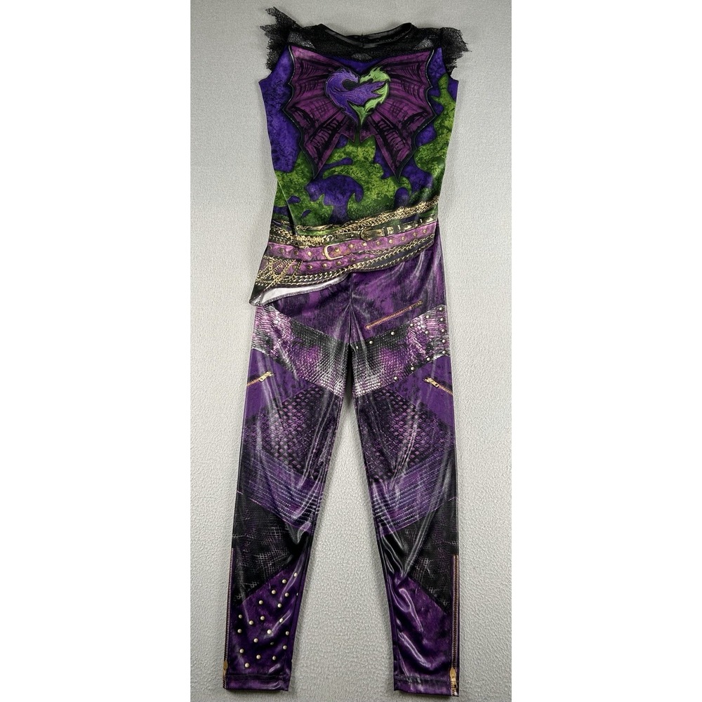Disney Descendants Mal Halloween Costume Size Medium 7-8 Pants Top